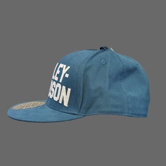 Harley-Davidson Men's H-D Felt Block Fitted Baseball Cap - Blue 99410-22VM NWT - Picture 2 of 9